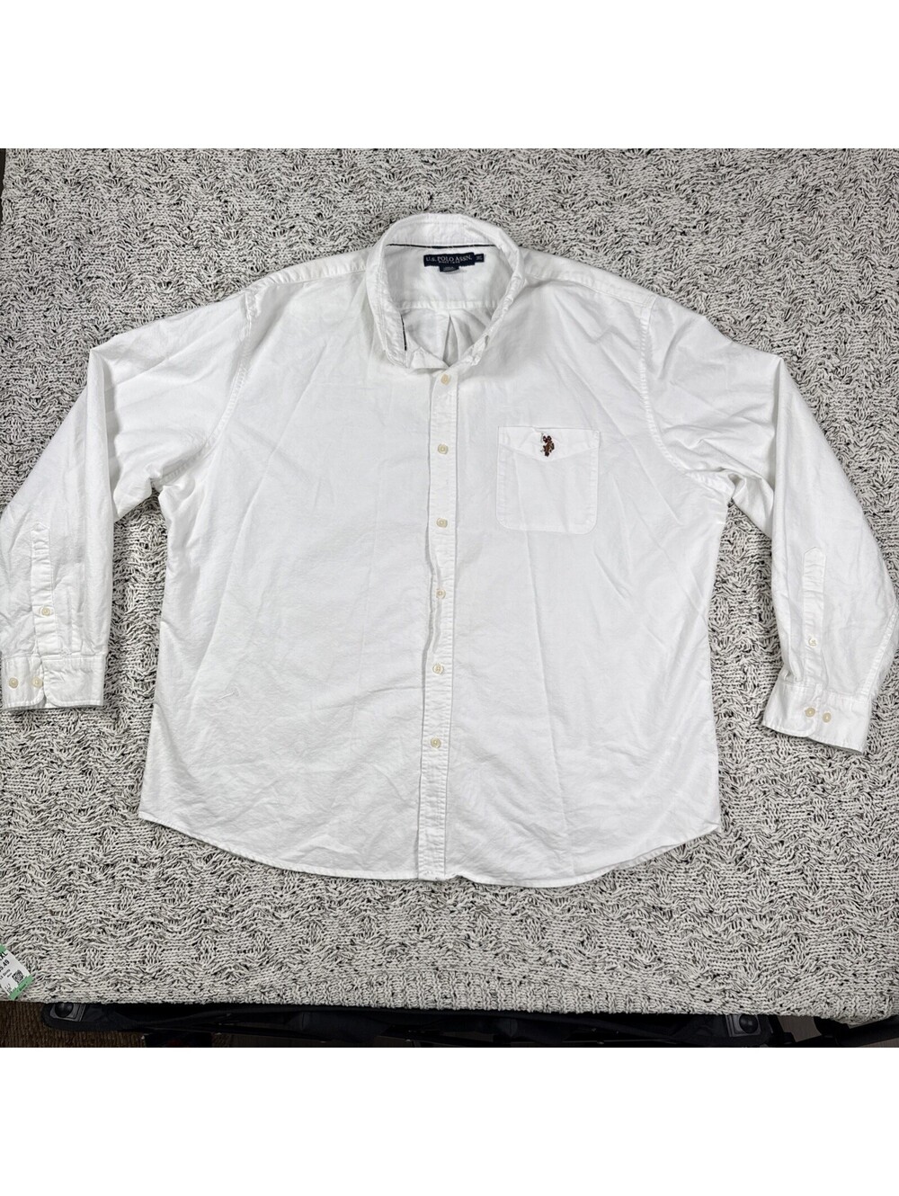 US Polo Assn Shirt Mens 3XL White Button Down Long Sleeve Shirt Classic Fit